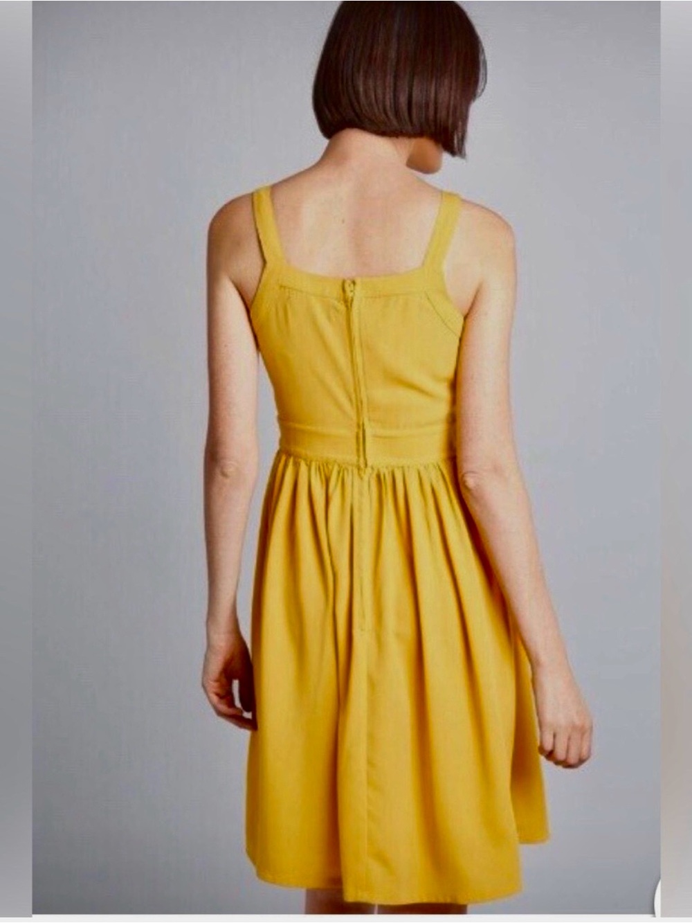 Modcloth “About Your Outfit” Mustard Yellow Gold Midi Retro Style Dress! EUC! - Picture 4 of 16